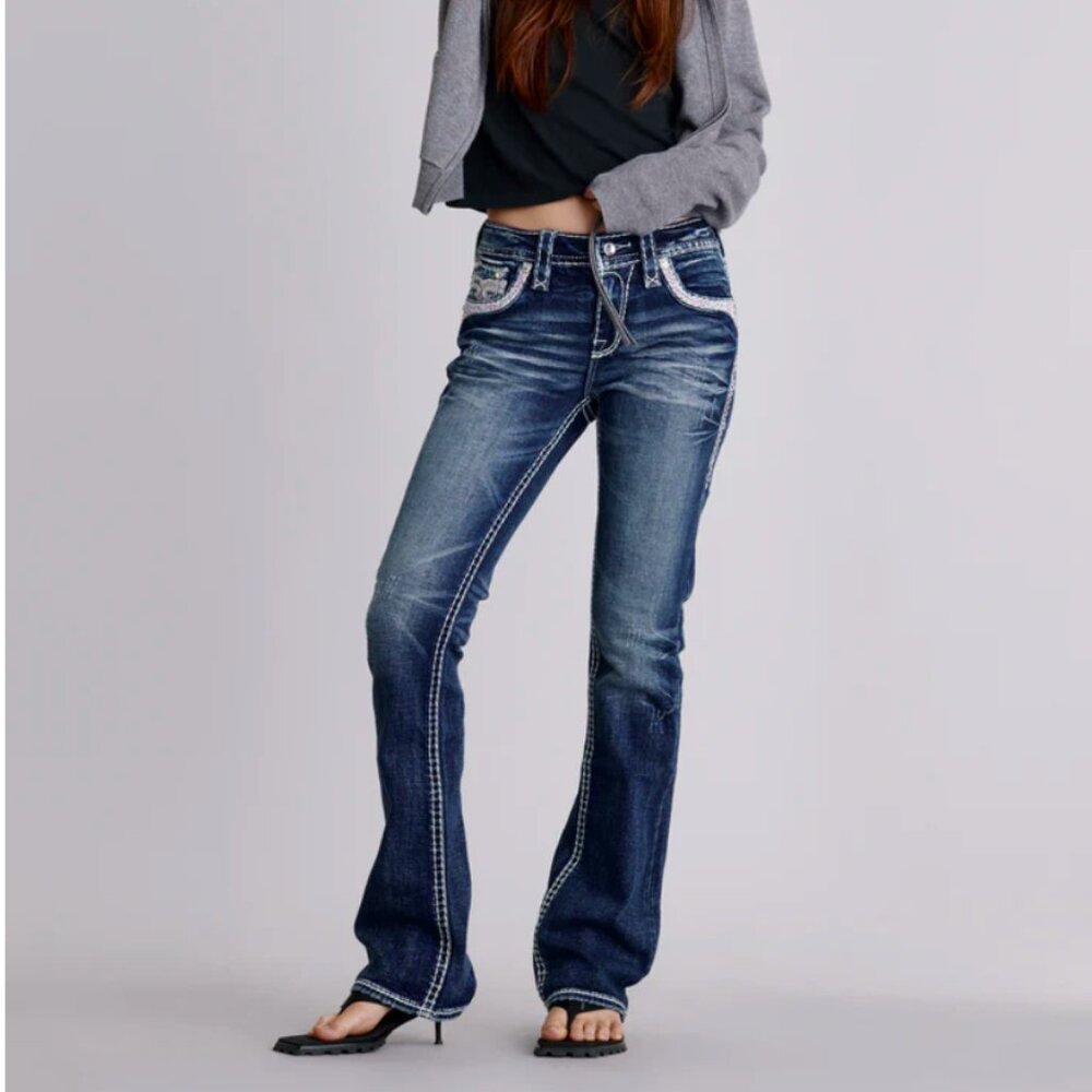 VINTAGE Rock Revival Y2K Low  Rise Jeans 26